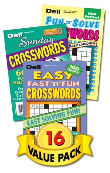 Dell All Crossword Value Pack 16 Penny Dell Puzzles - 16 Pack Easy Crossword Puzzle Books By Pennydell