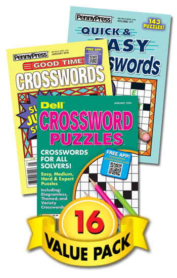 Dell s Best Easy Crosswords Penny Dell Puzzles - 16 Pack Easy Crossword Puzzle Books By Pennydell