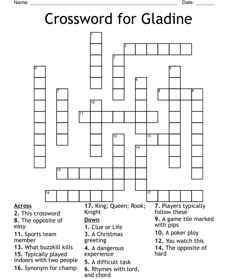 Crossword For Gladine WordMint - An Easy Task Informal Crossword Clue