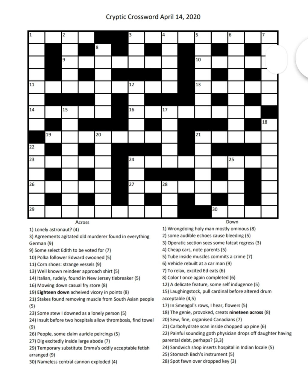 55 Cryptic Crossword Examples Daily Crossword Clue - Best Daily Easy Cryptic Crossword