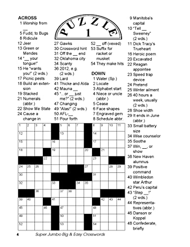 Super Jumbo Big Easy Crosswords Puzzle Book KAPPA BOOKS - Big Easy Alias Crossword