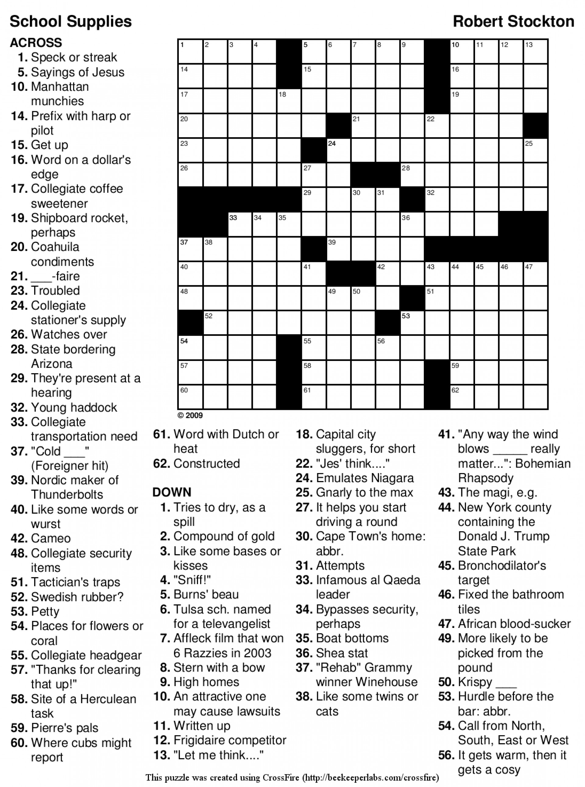 86 Easy Printable Crossword Puzzles Free Gallery Hijab Aisa - Big Easy Informally Crossword Clue