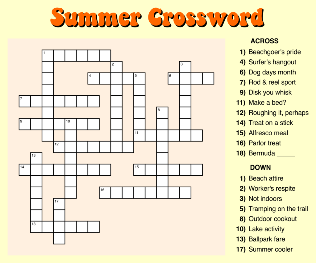 10 Best Large Print Easy Crossword Puzzles Printable Printablee - Big Easy Sandwich Crossword