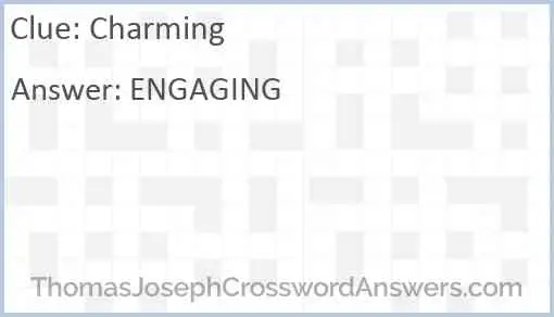 Charming Crossword Clue ThomasJosephCrosswordAnswers - Charming Easy Going Crossword Clue