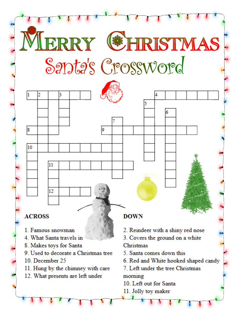 Christmas Crossword Puzzles Best Coloring Pages For Kids - Christmas Crossword Easy