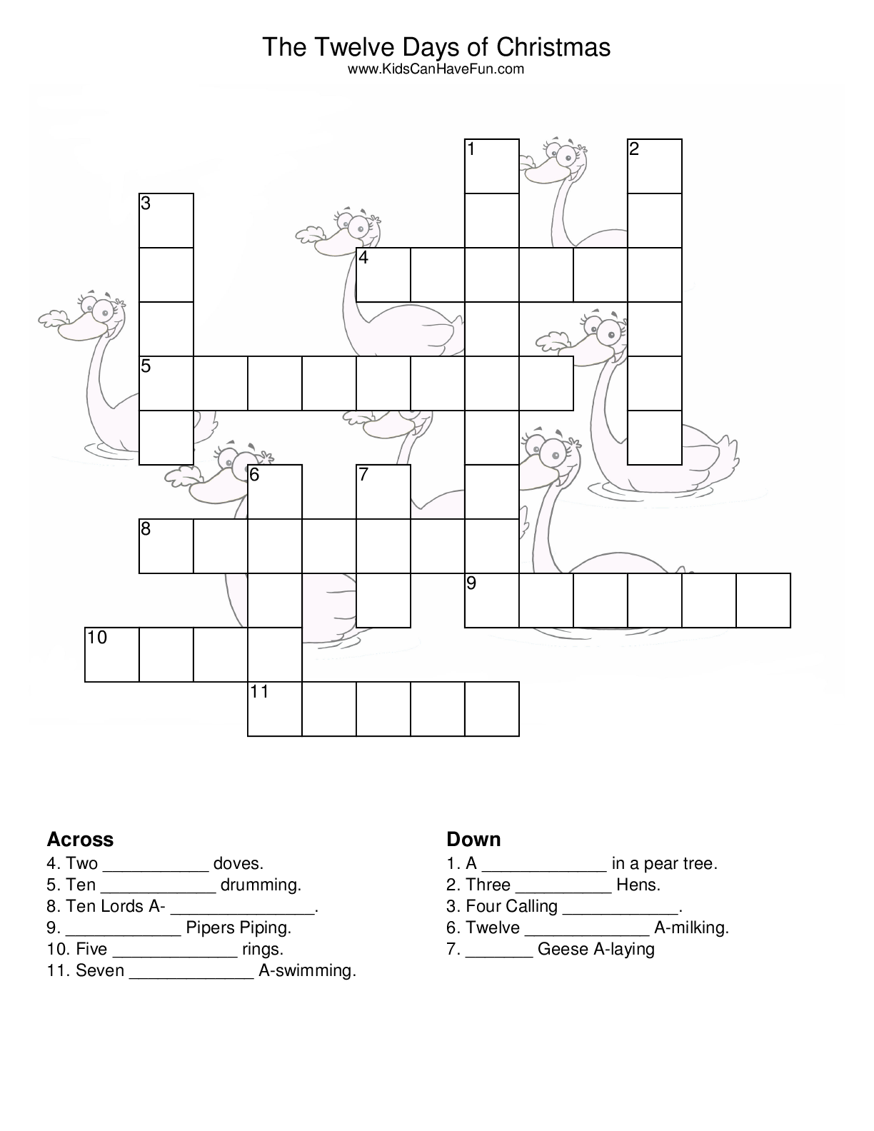 5 Easy Christmas Crosswords For Kids Printable - Christmas Crossword Puzzle Easy