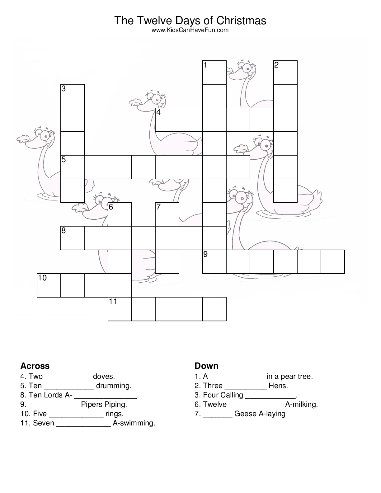 5 Easy Christmas Crosswords For Kids Printable - Christmas Easy Crossword