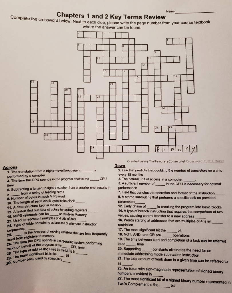 Solved Computer Organization And Architecture Make Sure The Chegg - Computer Key To Make Life Easier Crossword Clue