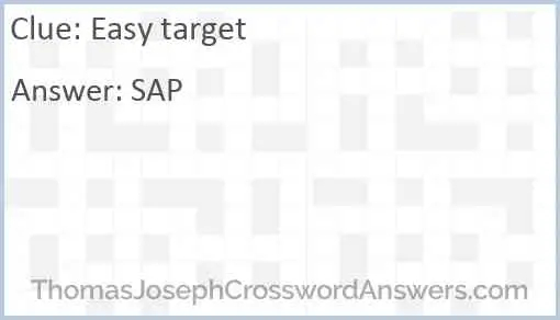 Easy Target Crossword Clue ThomasJosephCrosswordAnswers - Crossword Clue Easy Targets