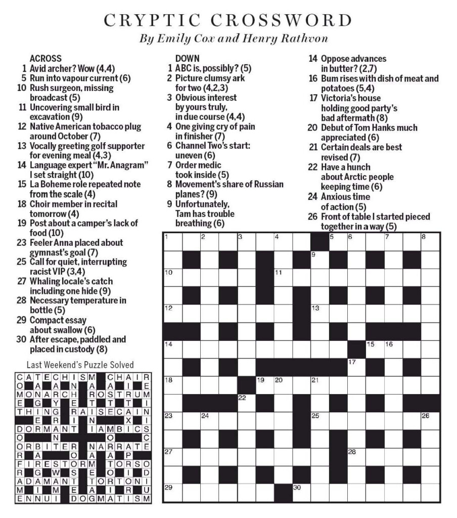 National Post Cryptic Crossword Forum Saturday July 27 2019 Down  - Crossword Clue Epitome Of Easiness