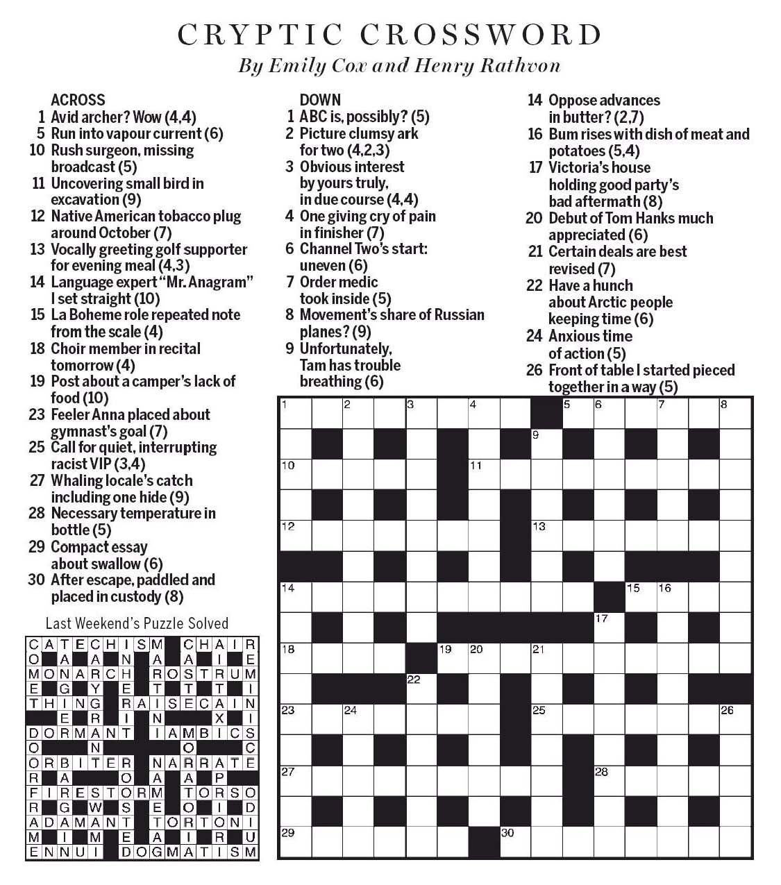 National Post Cryptic Crossword Forum Saturday July 27 2019 Down  - Crossword Clue Epitome Of Easiness