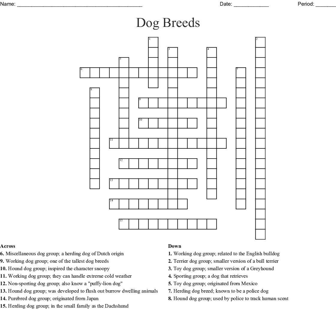 21 Small Pet Dog Crossword Clue Wayang Pets - Crossword Easy To Manage As A Pet