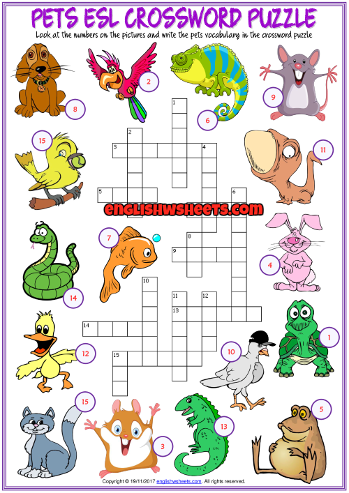 Pin On Printables Worksheets - Crossword Easy To Manage As A Pet