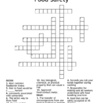 Food Safety Crossword WordMint - Crossword Making Easy To An Excessive Degree