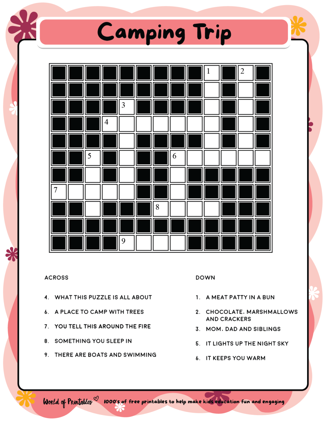 Printable Kids Crossword Puzzles World Of Printables - Crossword Puzzle Easy Molly Moon