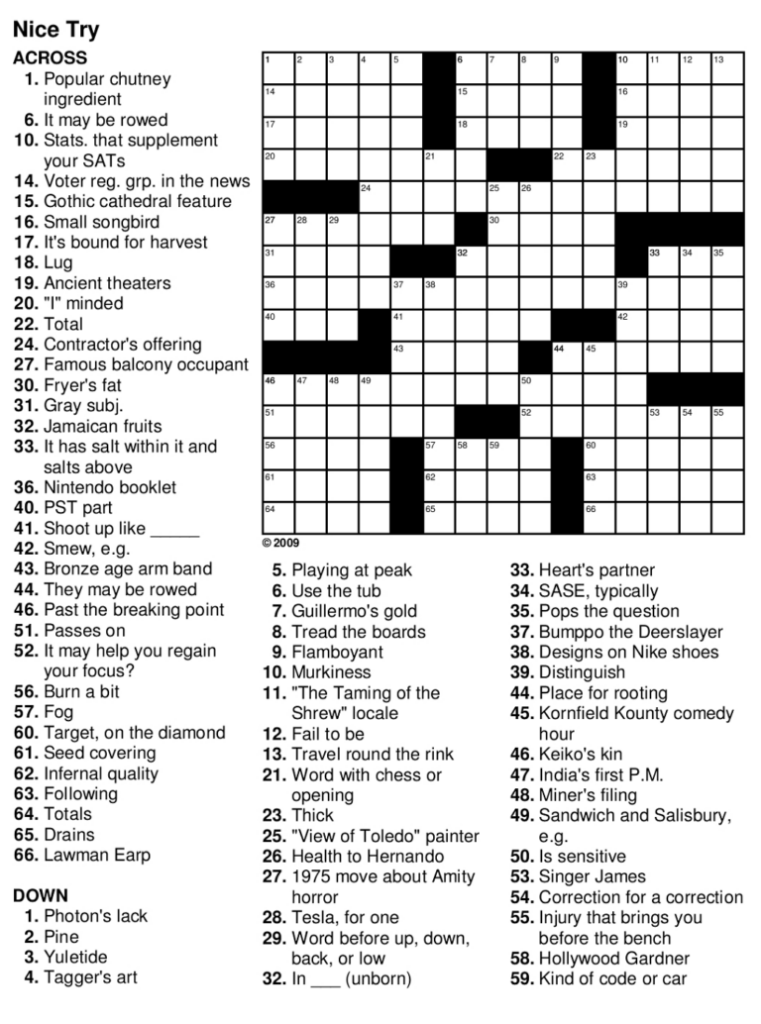 Free Online Easy Crossword Puzzles Template Blowout - Crossword Puzzle Online On Phone Easy