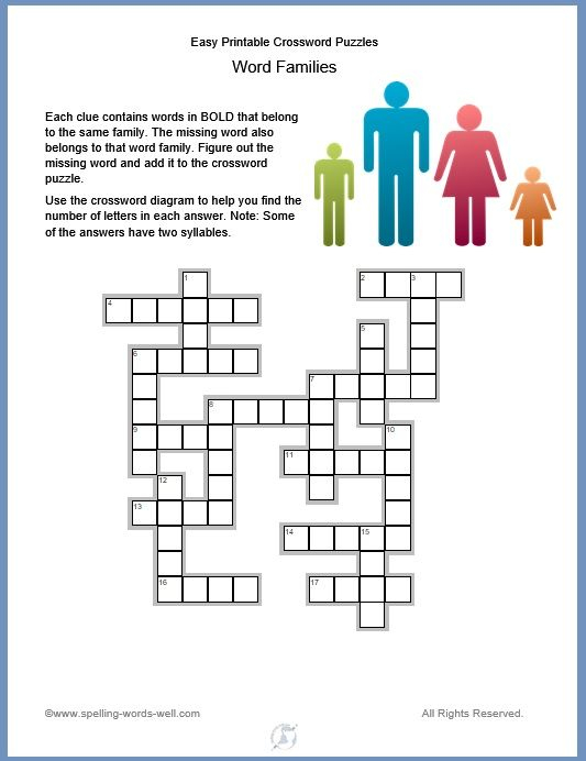Easy Printable Crossword Puzzles For All Ages Crossword Puzzles  - Crossword Puzzles Easy Enough For The Whole Family