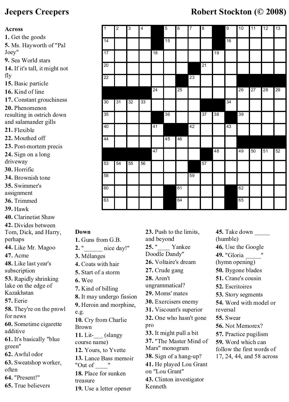 Free Printable Usa Today Crossword Puzzles Printable Crossword Puzzles - Crossword Usa Today Easy