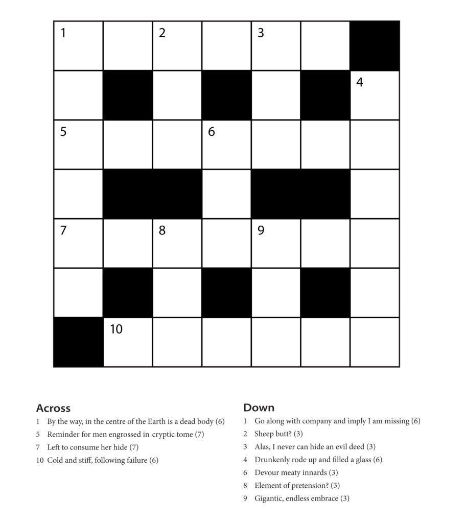 A Slightly Cryptic Crossword Clear Linen Tea - Cryptic Crossword Easy Example