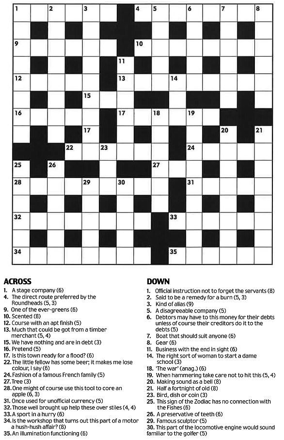 Crossword Puzzle Answers For Today Daily Mail Crossword Quiz - Daily Mail Easy Crossword Puzzles