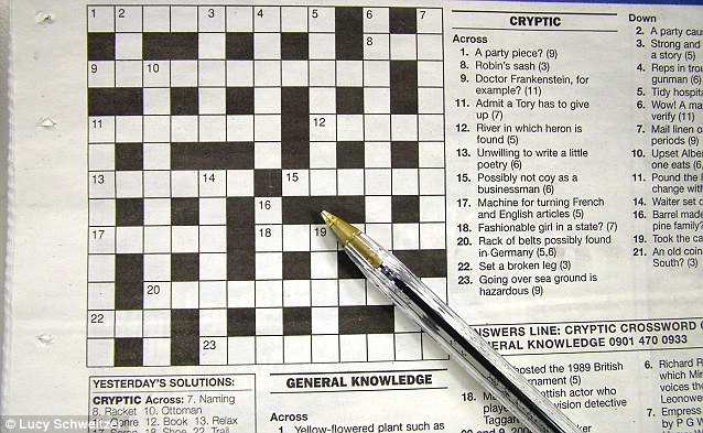 I m A Dab Hand At Crosswords But It s Nothing To Do With Intelligence  - Daily Mail Easy Crossword Puzzles