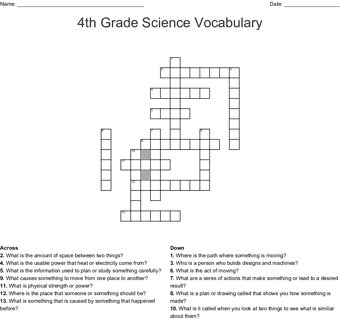 4th Grade Printable Crossword Puzzles Printable 4th Grade Printable  - Daily Themed Crossword Easy Peasy Level 4