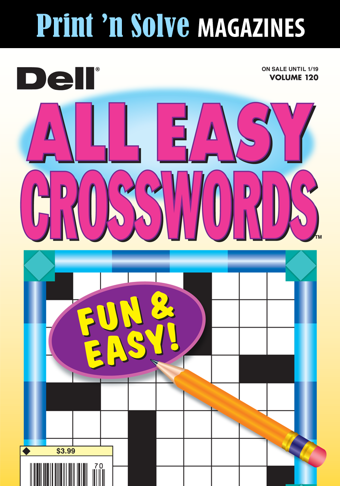 Print n Solve Magazines Dell All Easy Crosswords Penny Dell Puzzles - Dell All Easy Crosswords