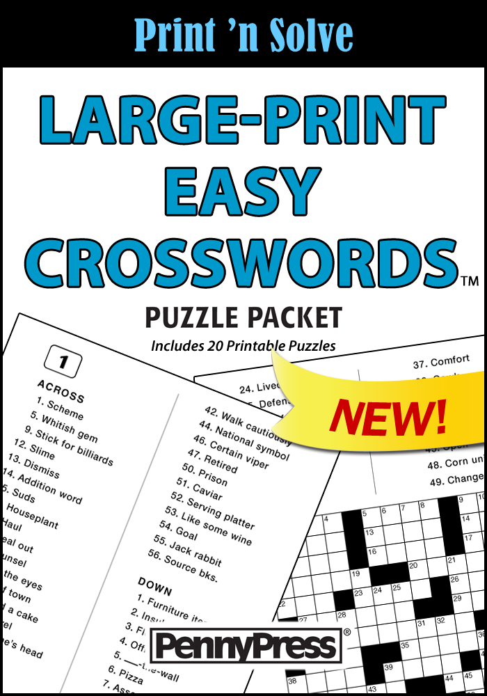 Large Print Easy Crosswords Puzzle Packet Vol 1 Penny Dell Puzzles - Dell Large Print Easy Crossword Puzzles