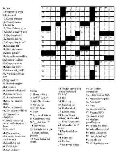 Free Easy Crossword Puzzles Printable Online For Adults - Easier Crossword Clue