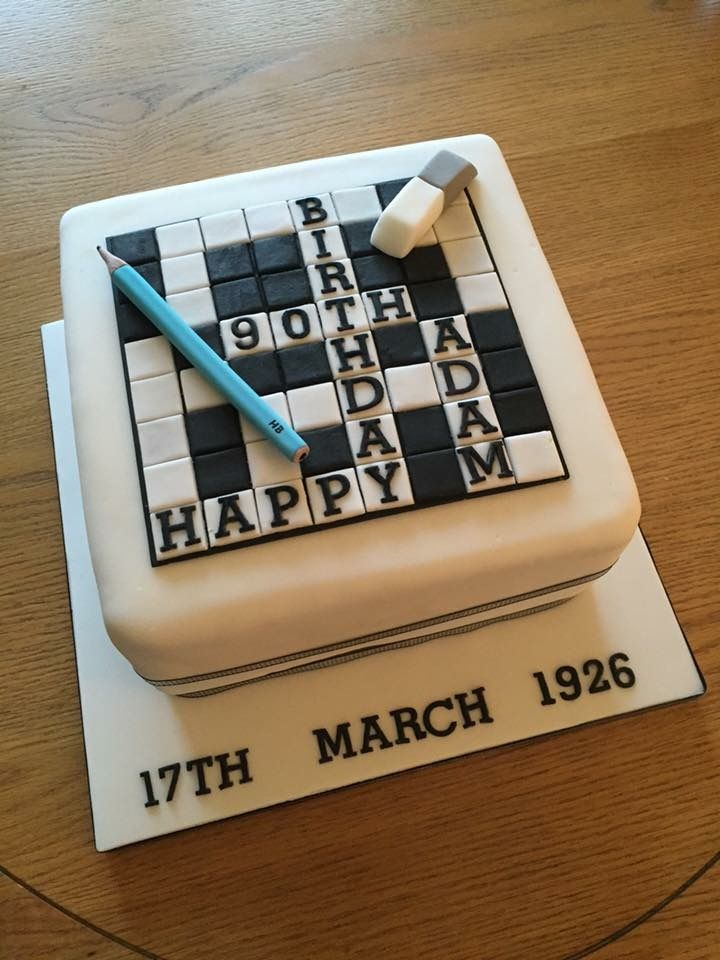 Crossword Cake For 90th Birthday Dad Birthday Cakes 70th Birthday  - Easy A Piece Of Cake Crossword