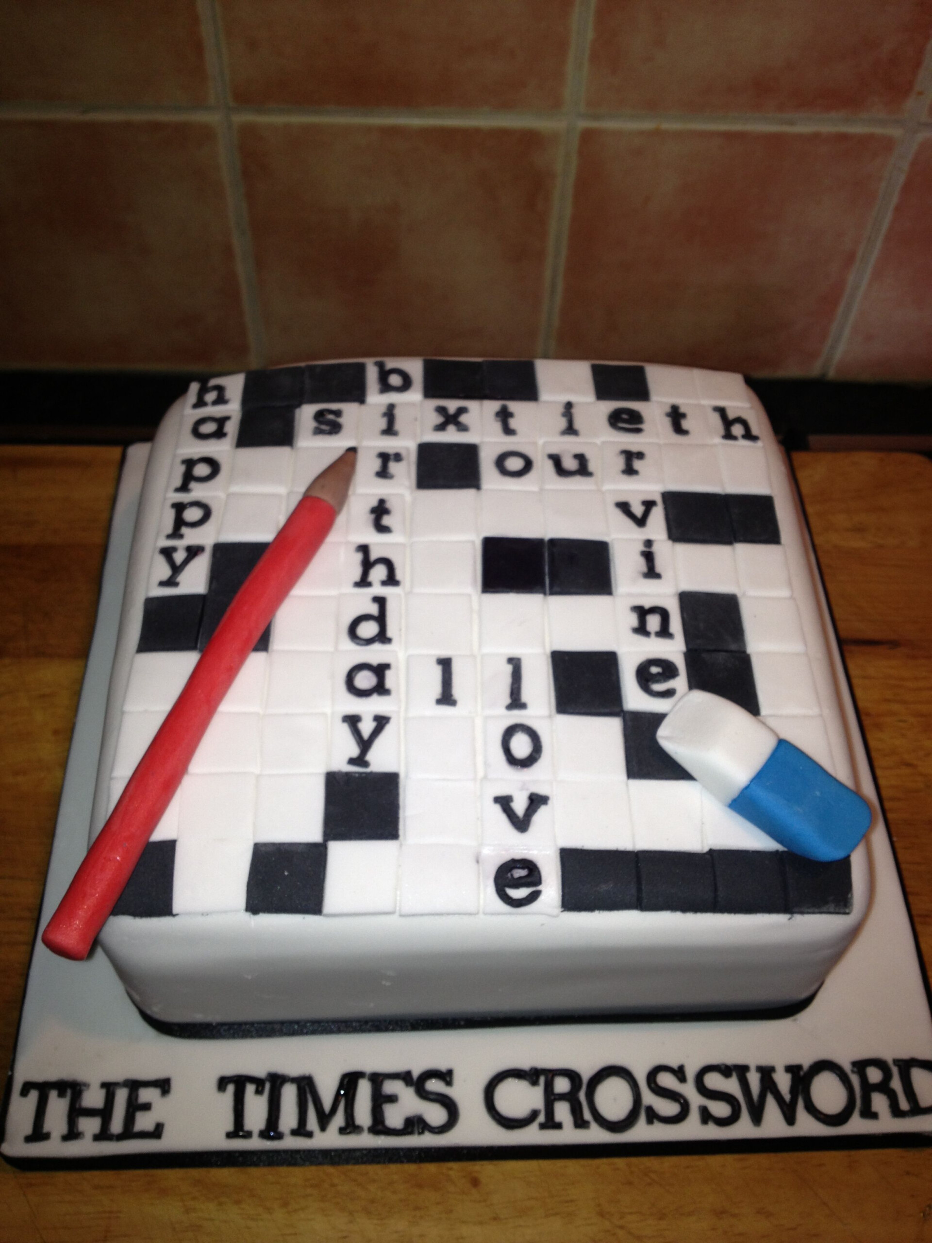 Pin By Audrey C On Sugar Monkey Cake Co Crossword Cake Fab Cakes  - Easy A Piece Of Cake Crossword