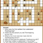 Thanksgiving Crossword Puzzle Best Coloring Pages For Kids - Easy Arrow Crosswords Printable