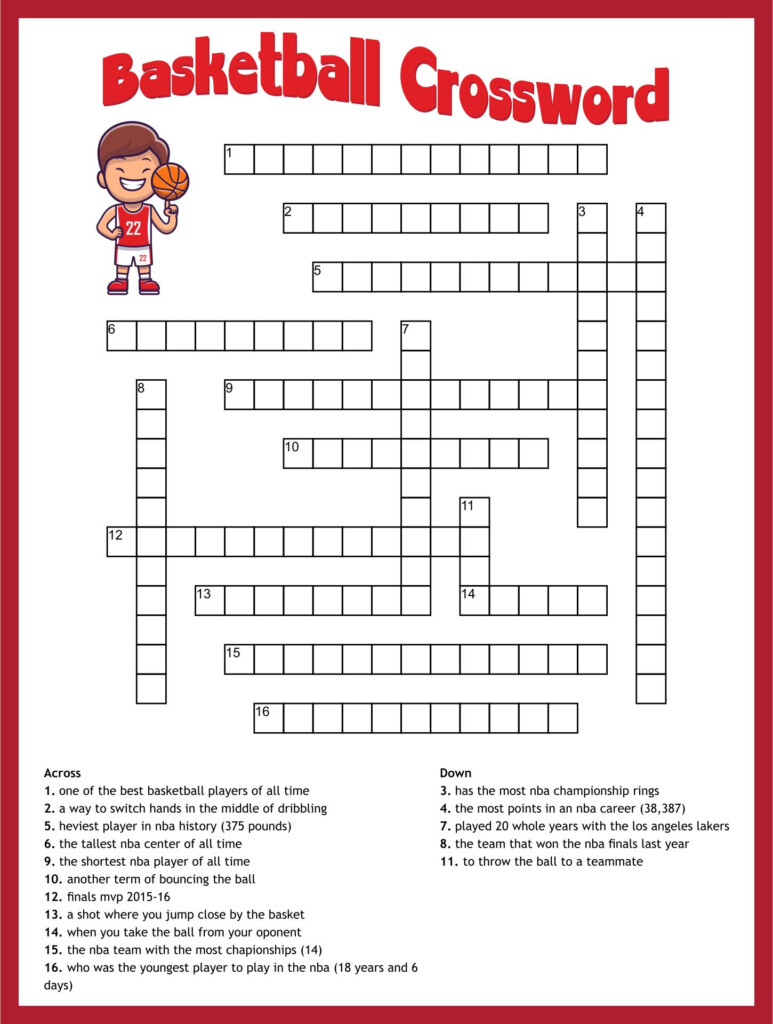 10 Best Sport Crossword Printable Printablee - Easy Basket Crossword Puzzle Clue