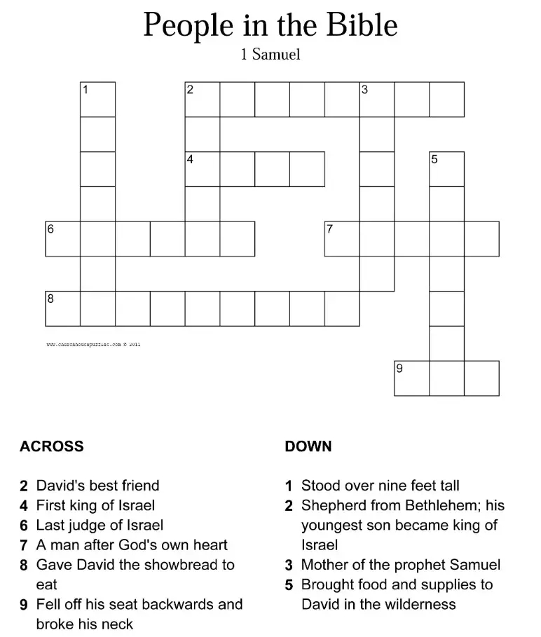15 Fun Bible Crossword Puzzles Kitty Baby Love - Easy Bible Crossword