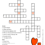 Valentine Crossword Puzzle Valentine Printables Kids Valentine  - Easy Card Game Crossword