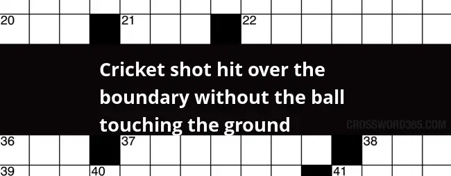 Cricket Shot Hit Over The Boundary Without The Ball Touching The Ground  - Easy Catch In Cricket Crossword Clue