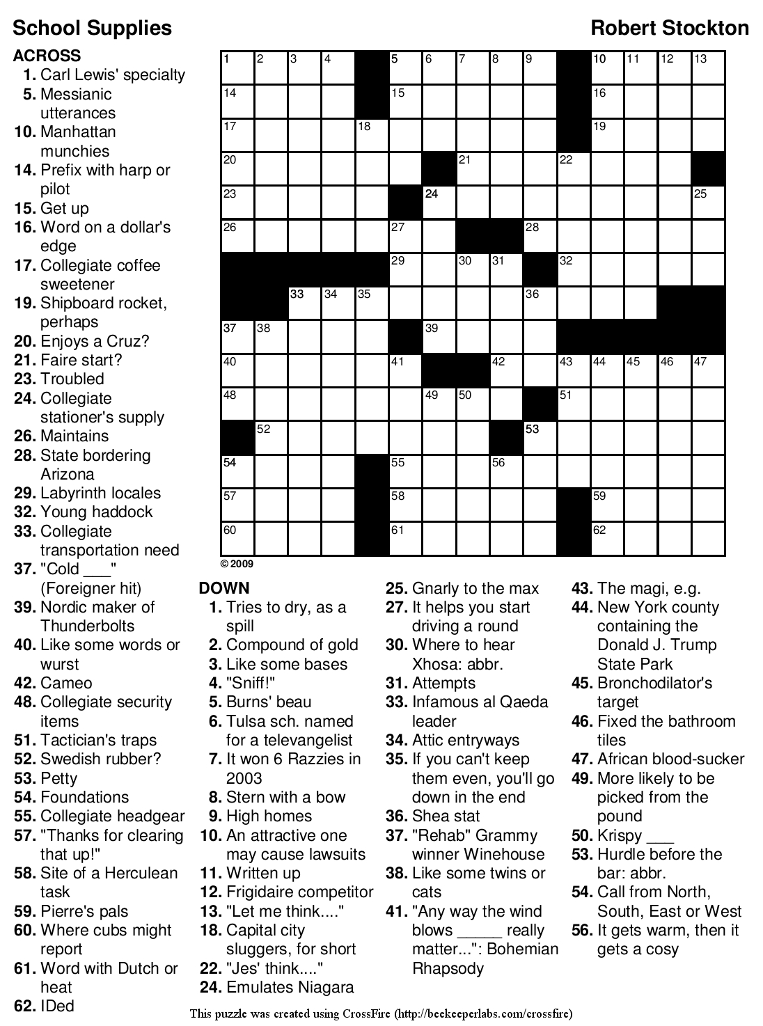 Easy Free Printable Crossword Puzzles Medium Difficulty Free  - Easy Chair Site Crossword