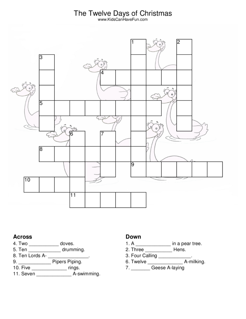 5 Easy Christmas Crosswords For Kids Printable - Easy Christmas Crossword Puzzles For Children