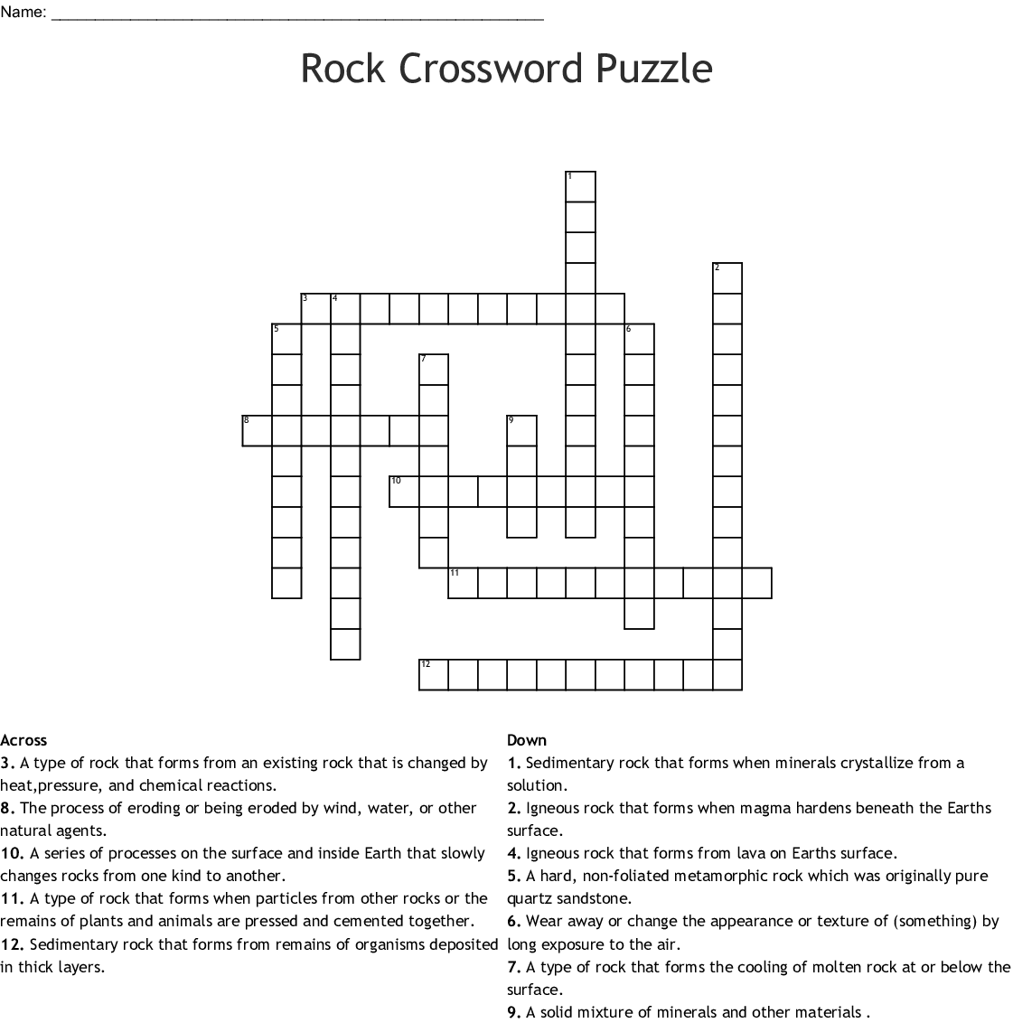 Rock Crossword Puzzle WordMint - Easy Classic Rock And Roll Crossword Online