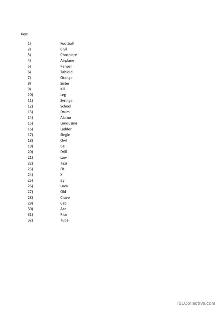 Easy Crosswords 9 Warmer Filler English ESL Worksheets Pdf Doc - Easy Coll Crossword