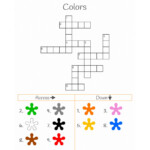 Crossword Colours Worksheet - Easy Color Crossword Puzzles