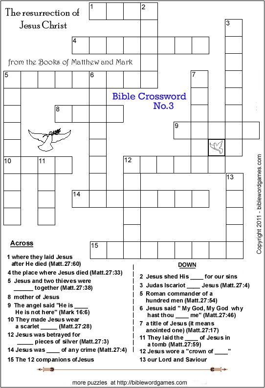 Pin On Sunday School - Easy Crossword In The Indo