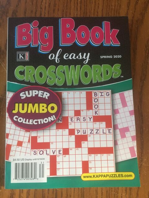 KAPPA BIG BOOK OF EASY CROSSWORDS Puzzle Books SPRING 2020 Brand New  - Easy Crossword Puzzle Books For Sale