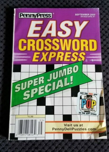 4 Penny Press Easy Crossword Express Puzzle Books Crosswords 2  - Easy Crossword Puzzle Books For Sale