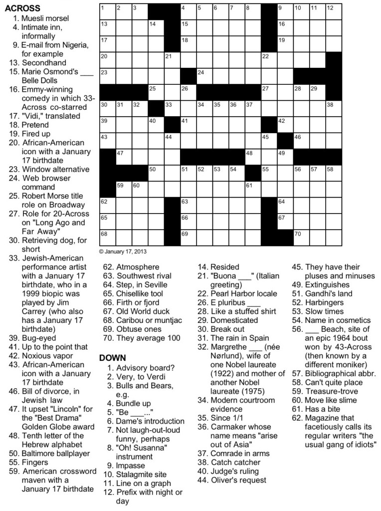 Printable Boatload Crossword Puzzles Printable Crossword Puzzles - Easy Crossword Puzzles Celebrity