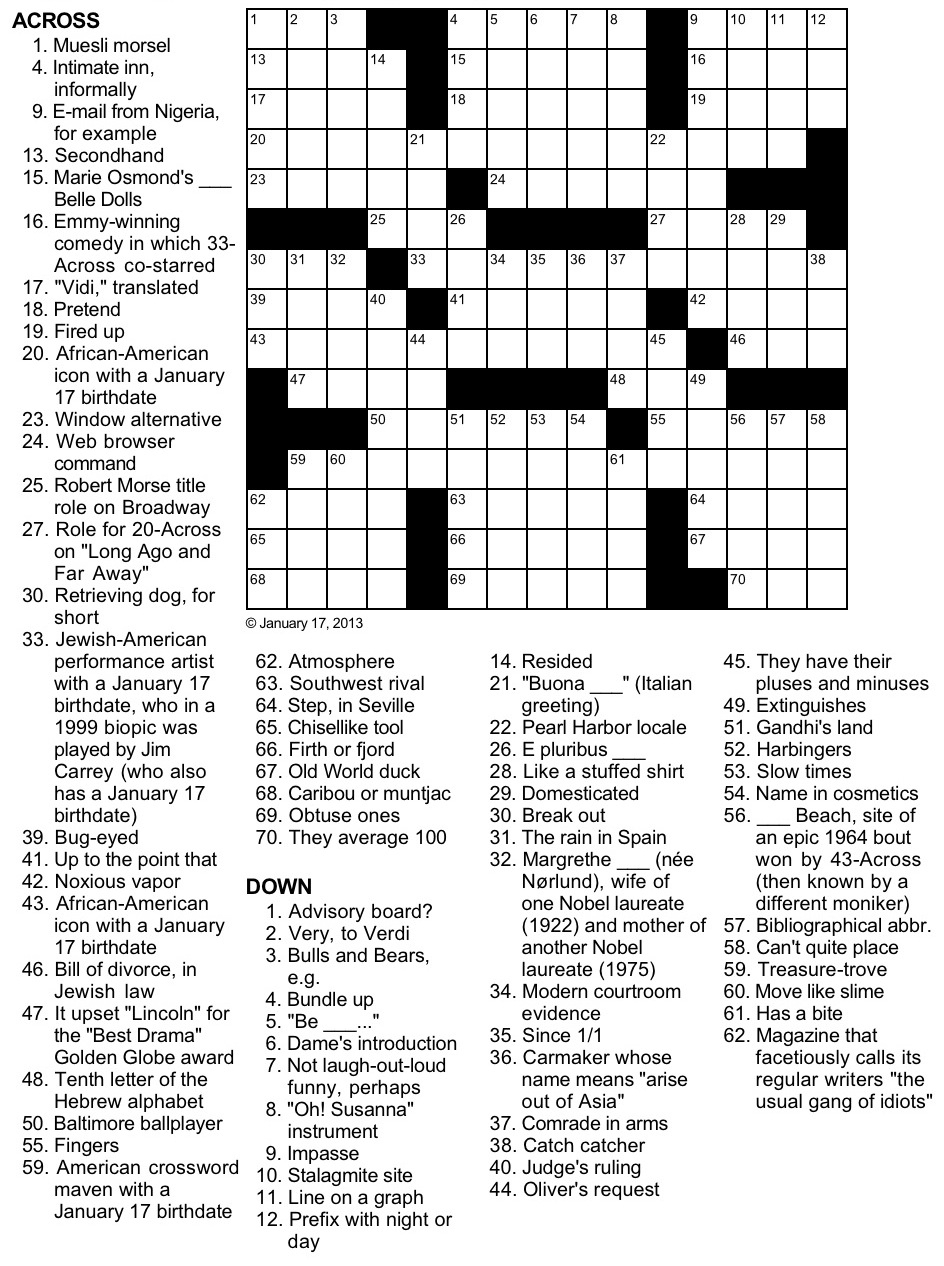 Printable Boatload Crossword Puzzles Printable Crossword Puzzles - Easy Crossword Puzzles Celebrity