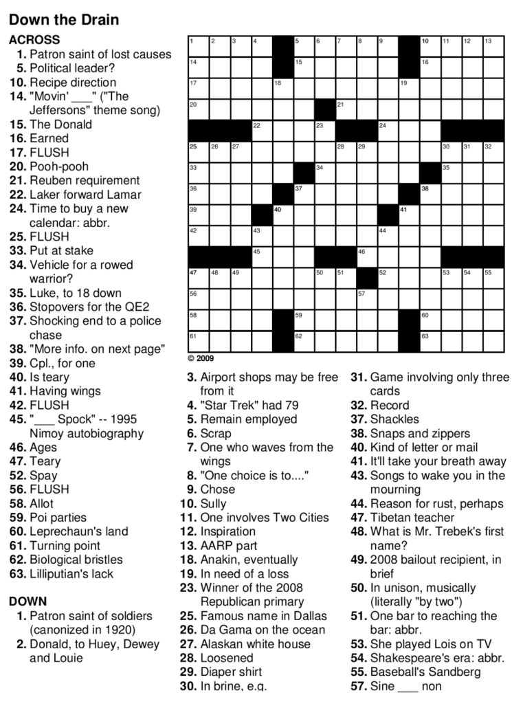 Easy Crossword Puzzles For Seniors Activity Shelter - Easy Crossword Puzzles For Elderly