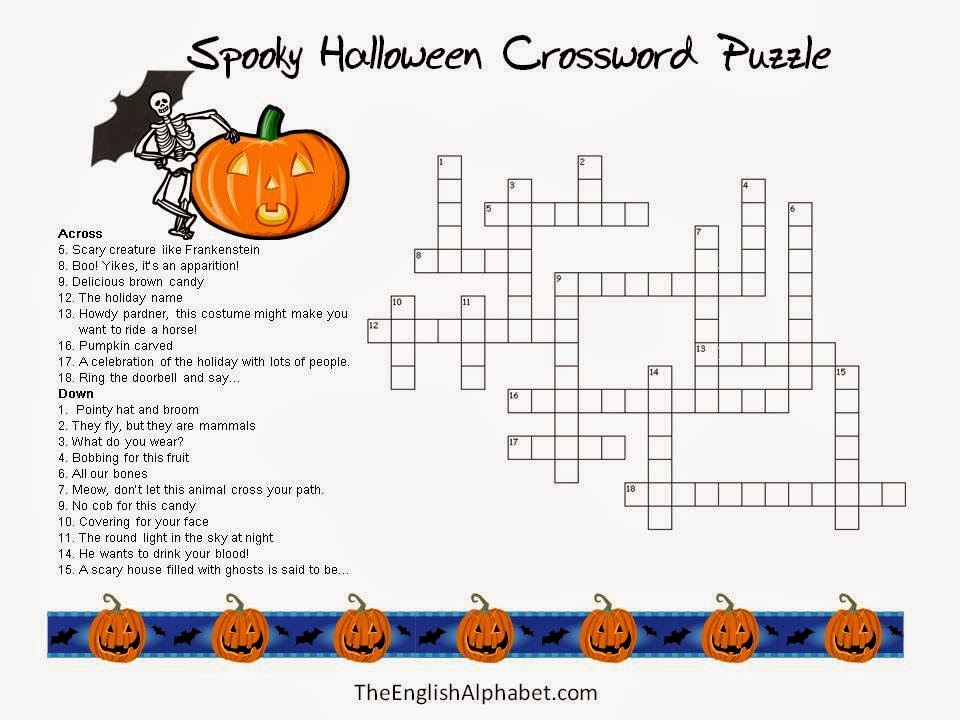 5 New Halloween Crossword Puzzles Printable Easy - Easy Crossword Puzzles For Kids Halloween