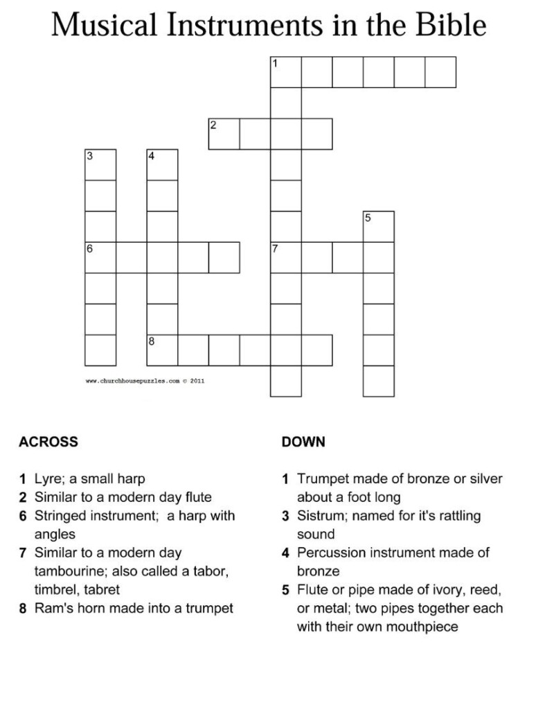 Printable Bible Crossword Puzzles With Answers Printable Crossword  - Easy Crossword Puzzles For Kids With Answers