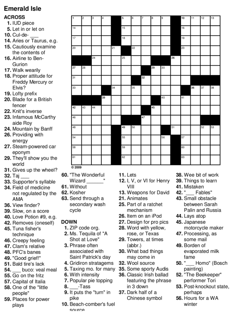 Easy Crossword Puzzles For Seniors Activity Shelter - Easy Crossword To Print